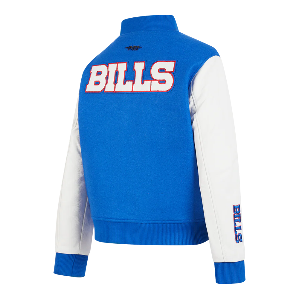 NFL BUFFALO BILLS CLASSIC WOMEN'S WOOL VARSITY JACKET (ROYAL BLUE/WHITE) - Image 4