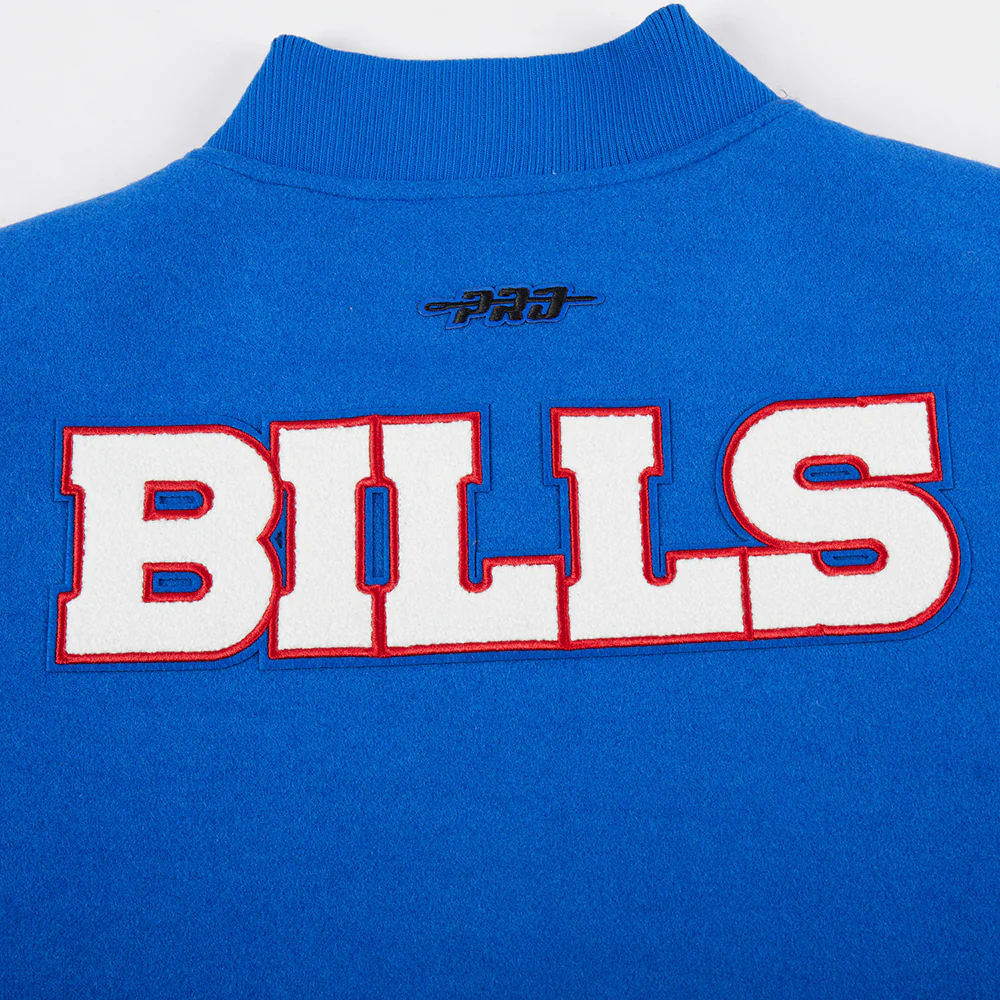 NFL BUFFALO BILLS CLASSIC WOMEN'S WOOL VARSITY JACKET (ROYAL BLUE/WHITE) - Image 8