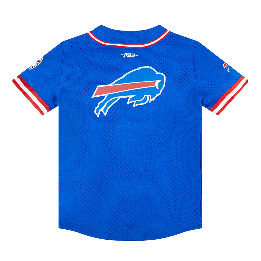 NFL BUFFALO BILLS CLASSIC LITTLE BOYS MESH BUTTON DOWN SHIRT (ROYAL BLUE/RED) - Image 13