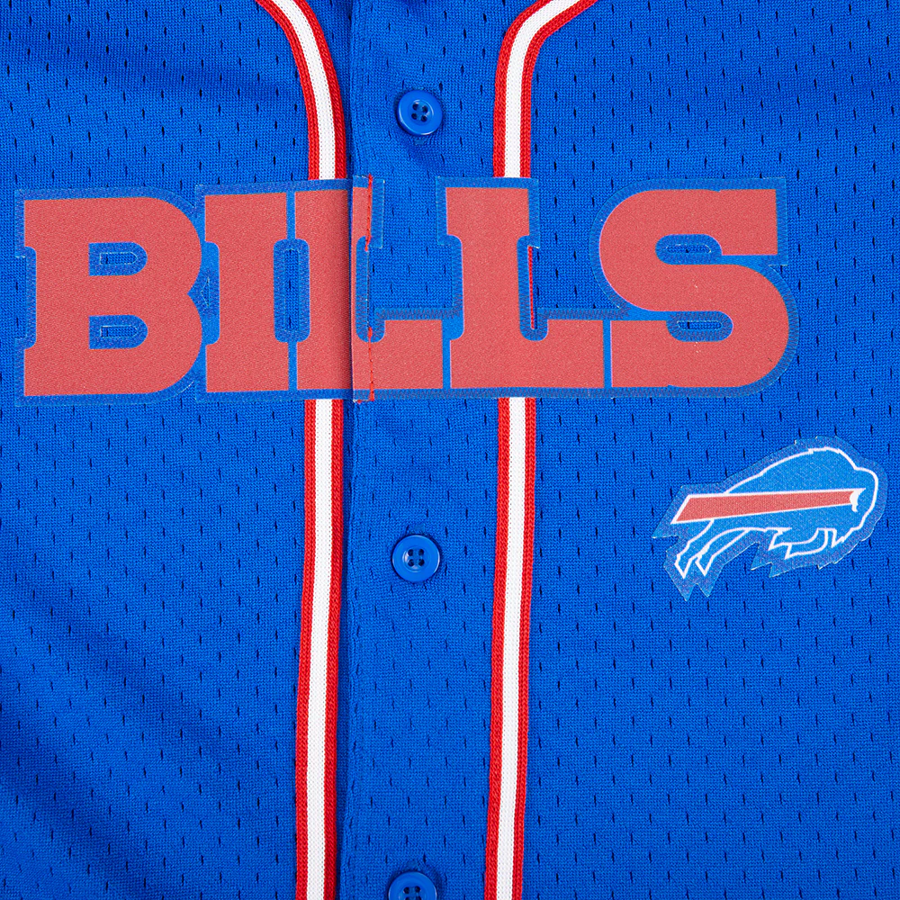 NFL BUFFALO BILLS CLASSIC LITTLE BOYS MESH BUTTON DOWN SHIRT (ROYAL BLUE/RED) - Image 17