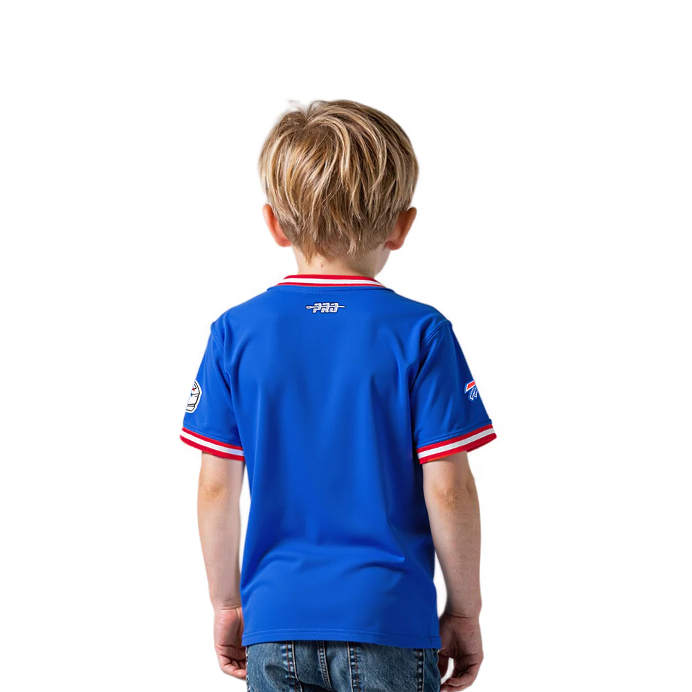 NFL BUFFALO BILLS CLASSIC LITTLE BOYS SHORT SLEEVE STRIPED RIB TEE (ROYAL BLUE/RED) - Image 2