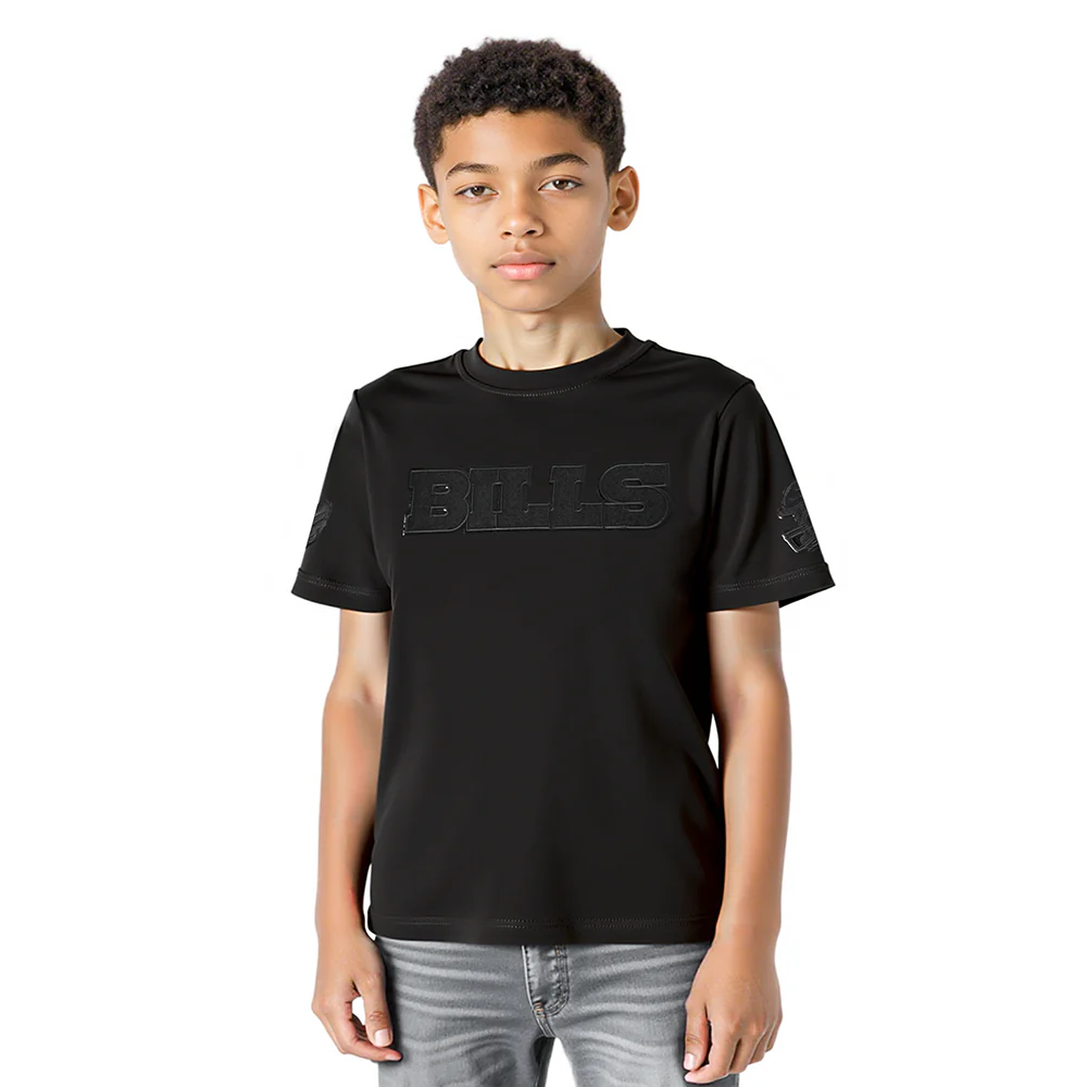 NFL BUFFALO BILLS TRIPLE BLACK LITTLE BOYS SHORT SLEEVE TEE (BLACK)