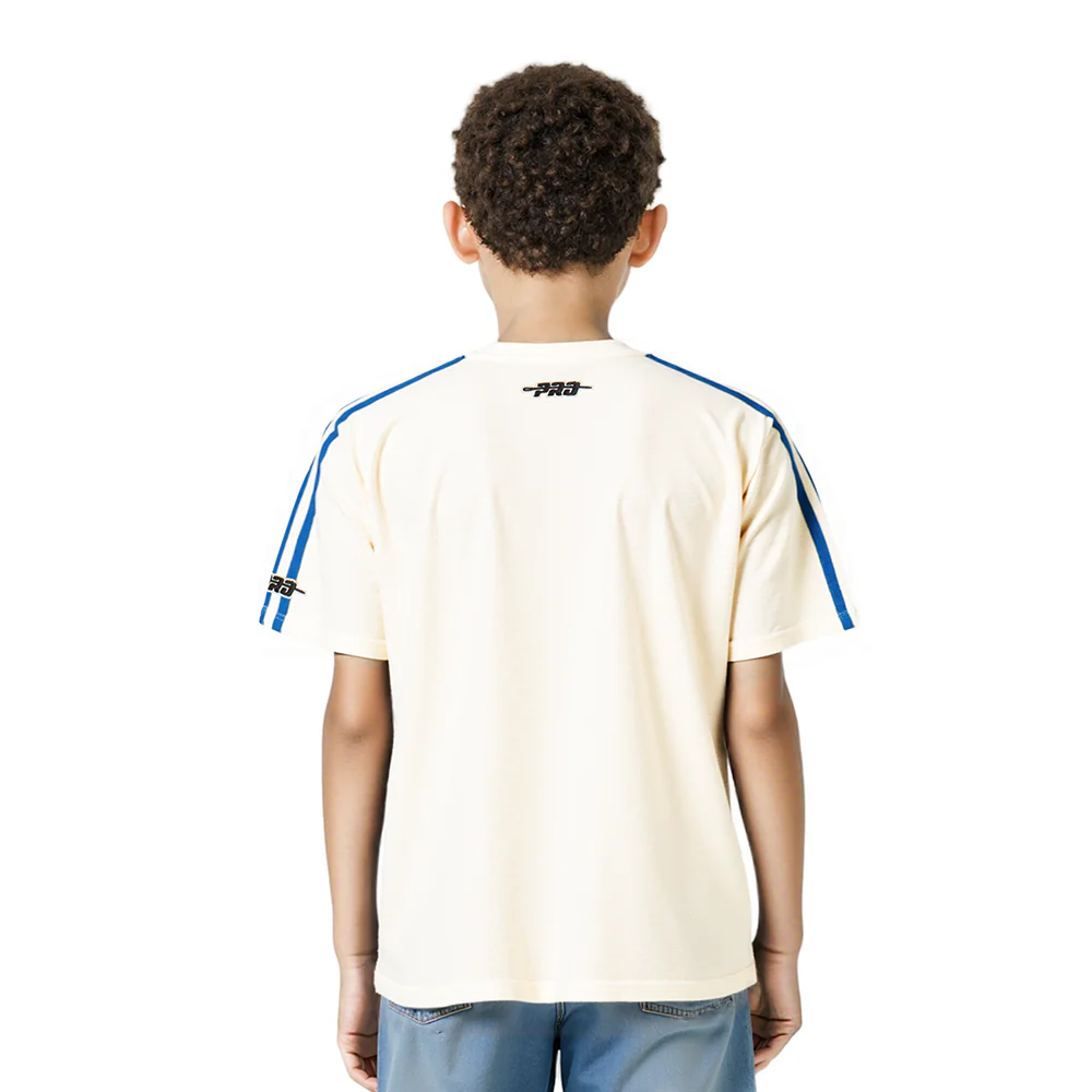NFL BUFFALO BILLS RETRO CLASSIC LITTLE BOYS SHORT SLEEVE TAPING TEE (EGGSHELL/ROYAL BLUE) - Image 2
