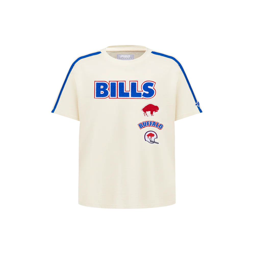 NFL BUFFALO BILLS RETRO CLASSIC LITTLE BOYS SHORT SLEEVE TAPING TEE (EGGSHELL/ROYAL BLUE) - Image 3