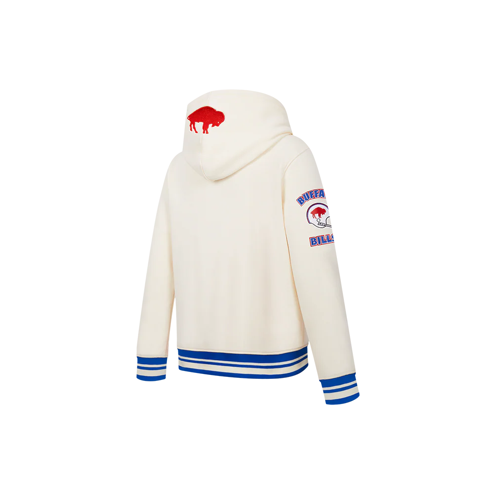NFL BUFFALO BILLS RETRO CLASSICS LITTLE BOY'S RIB FLEECE PO HOODIE (EGGSHELL/ROYAL BLUE) - Image 4