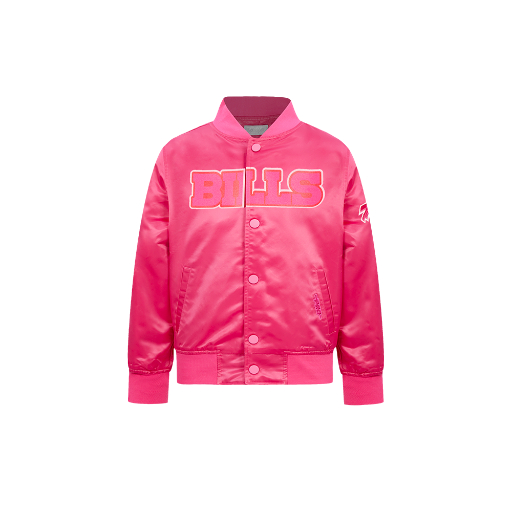 NFL BUFFALO BILLS TRIPLE PINK LITTLE GIRLS SATIN JACKET (BEETROOT PURPLE) - Image 3