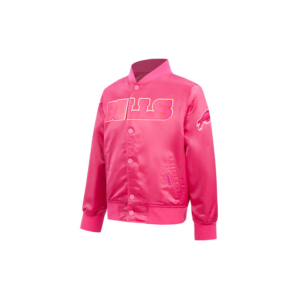 NFL BUFFALO BILLS TRIPLE PINK LITTLE GIRLS SATIN JACKET (BEETROOT PURPLE) - Image 5