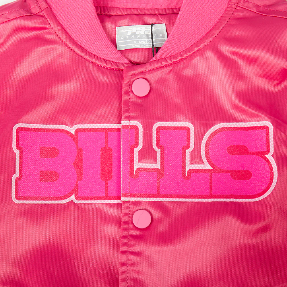 NFL BUFFALO BILLS TRIPLE PINK LITTLE GIRLS SATIN JACKET (BEETROOT PURPLE) - Image 9