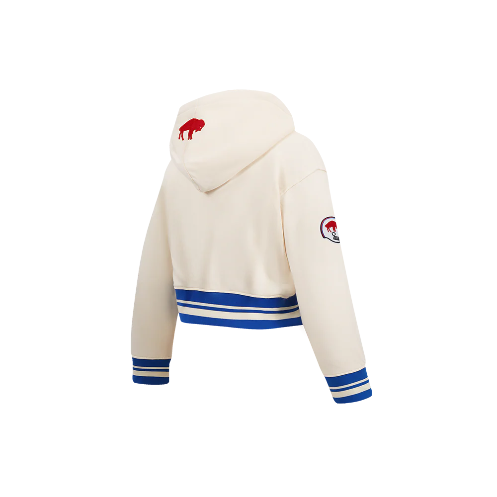 NFL BUFFALO BILLS RETRO CLASSIC LITTLE GIRL'S RIB FLC PO HOODIE (EGGSHELL/ROYAL BLUE) - Image 4