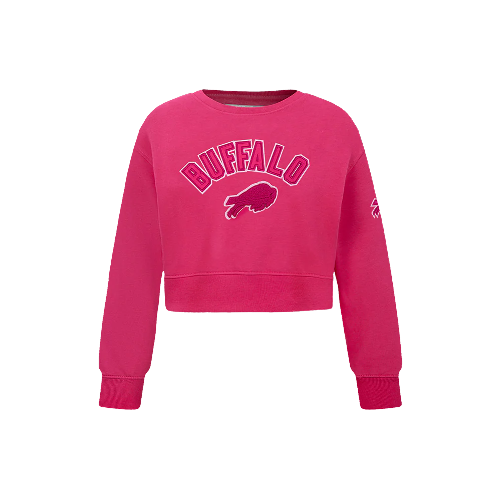 NFL BUFFALO BILLS TRIPLE PINK LITTLE GIRLS FLEECE CREWNECK (BEETROOT PURPLE) - Image 3