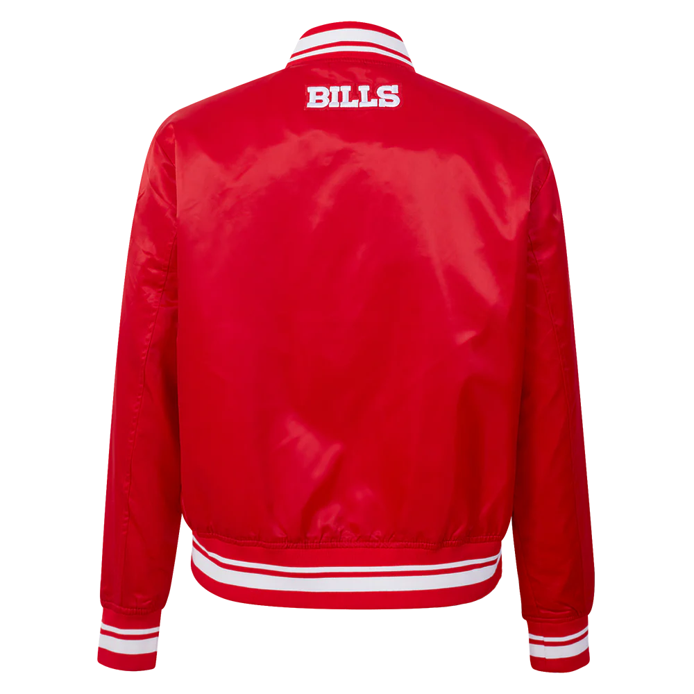 NFL BUFFALO BILLS SCRIPT TAIL WOMEN'S RIB SATIN JACKET (RED) - Image 3