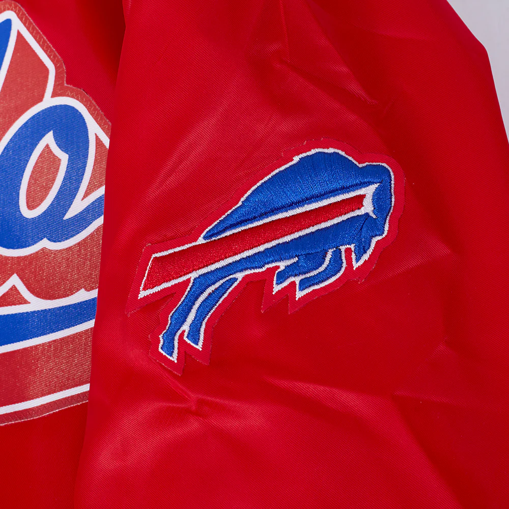 NFL BUFFALO BILLS SCRIPT TAIL WOMEN'S RIB SATIN JACKET (RED) - Image 6