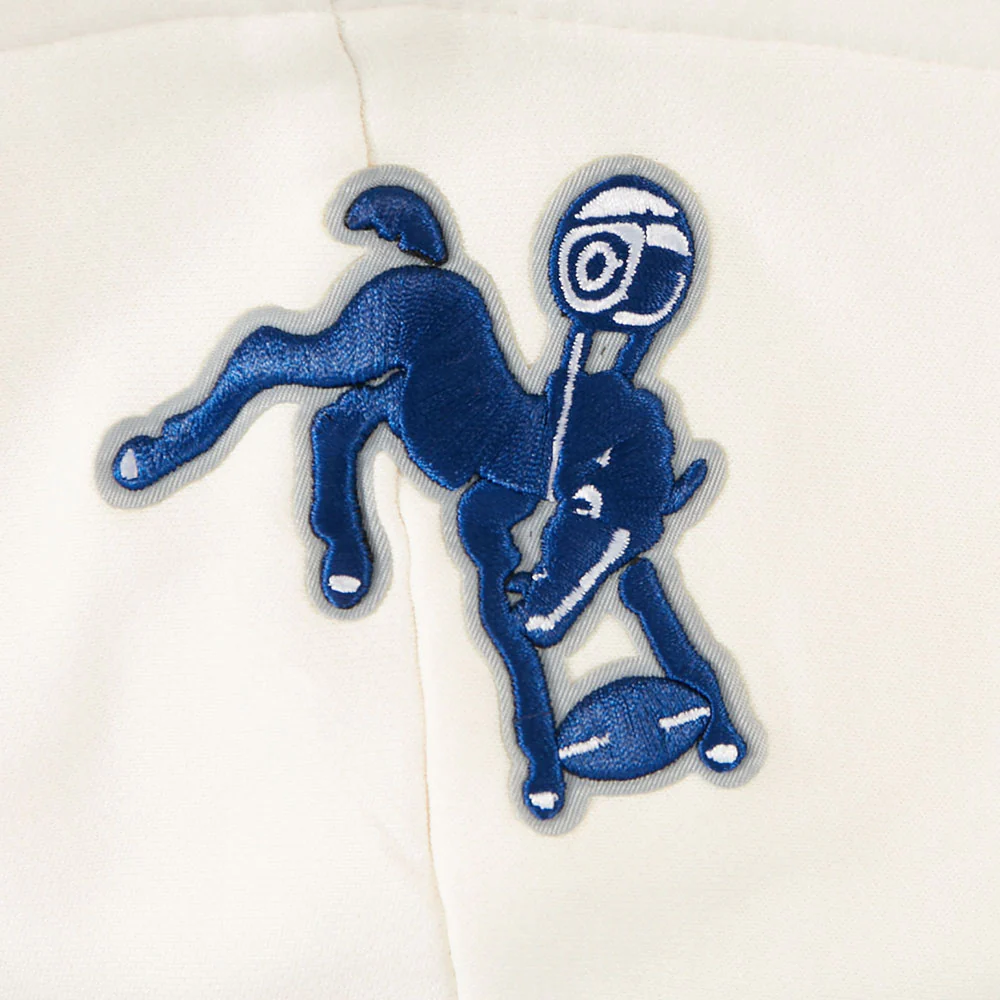 NFL BALTIMORE COLTS RETRO CLASSIC WOMEN'S RIB CROPPED PO HOODIE (EGGSHELL/ROYAL BLUE) - Image 7