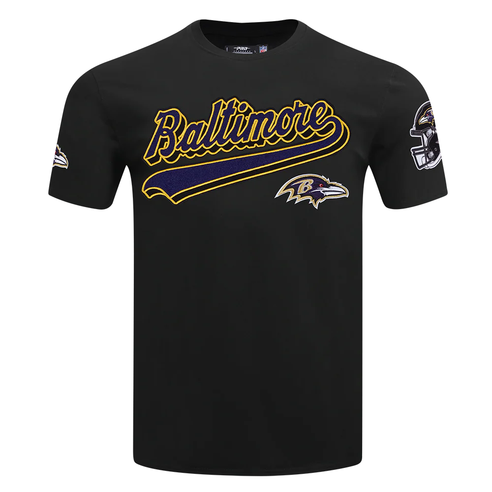NFL BALTIMORE RAVENS SCRIPT TAIL MEN'S SJ TEE (BLACK)