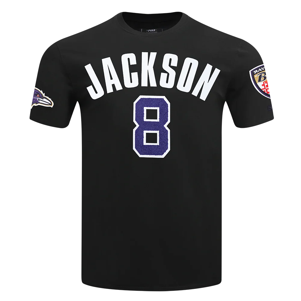 NFL BALTIMORE RAVENS LAMAR JACKSON #8 MEN'S TEE (BLACK)
