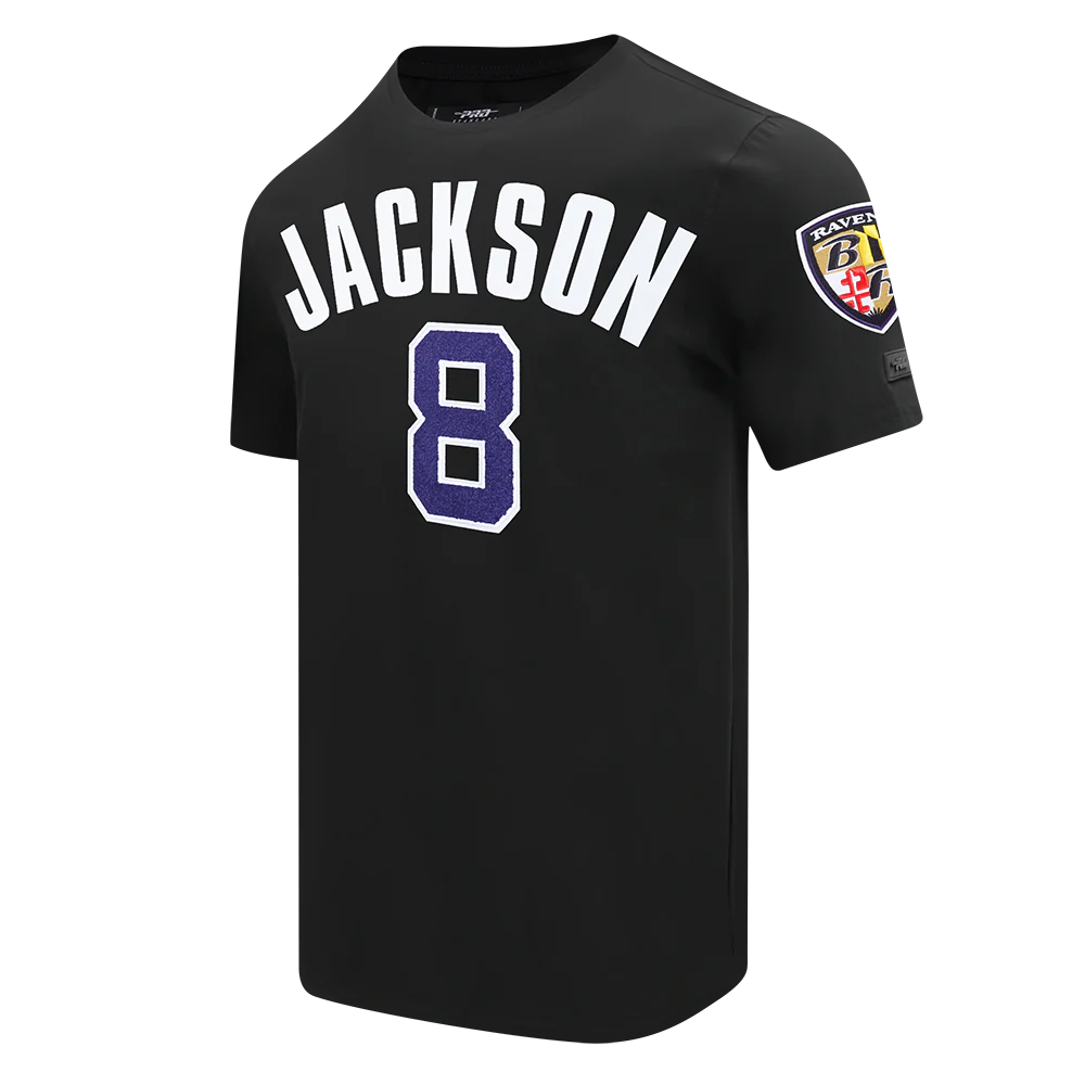 NFL BALTIMORE RAVENS LAMAR JACKSON #8 MEN'S TEE (BLACK) - Image 2