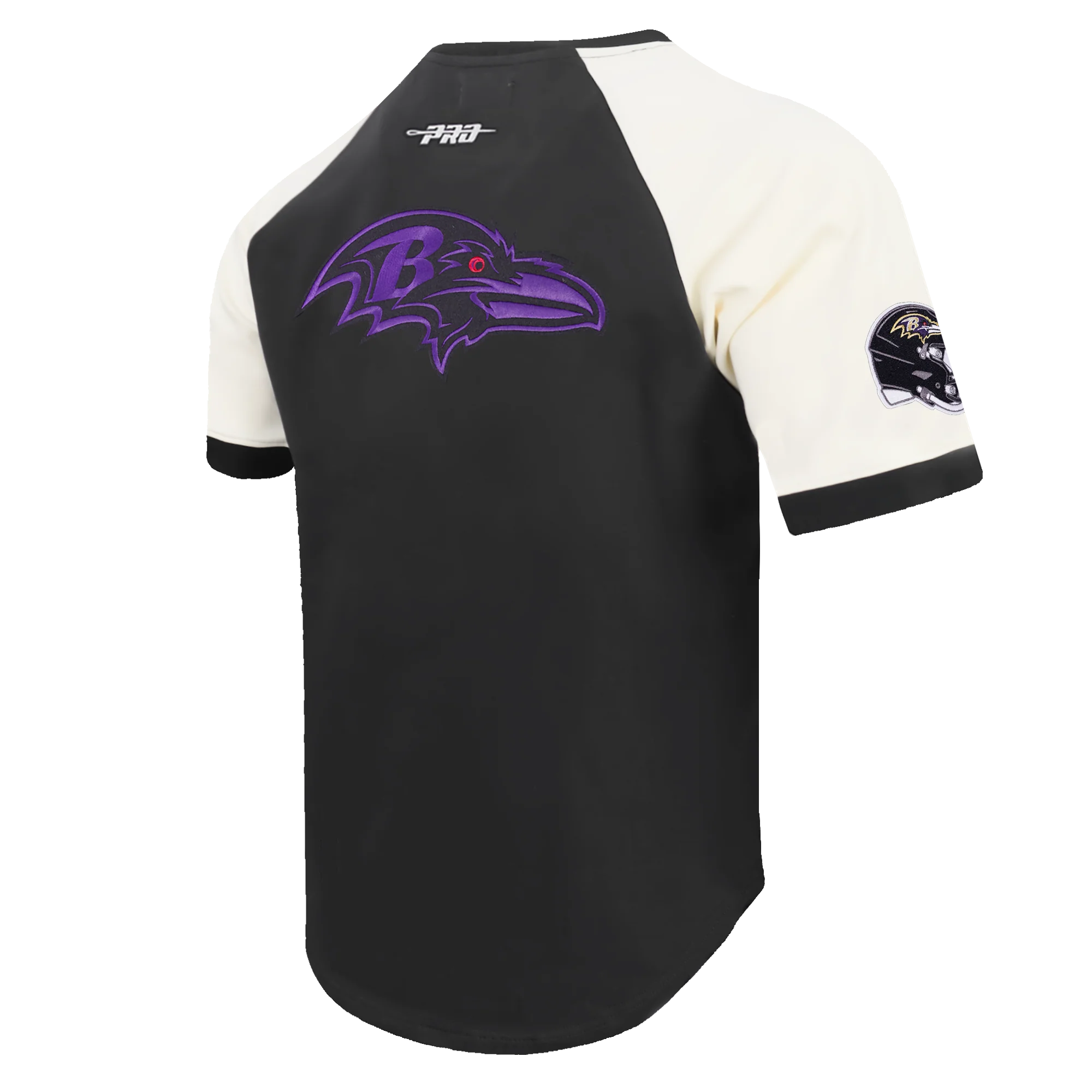 NFL BALTIMORE RAVENS FIRST TEAM MEN'S RAGLAN TEE (EGGSHELL/ BLACK) - Image 4