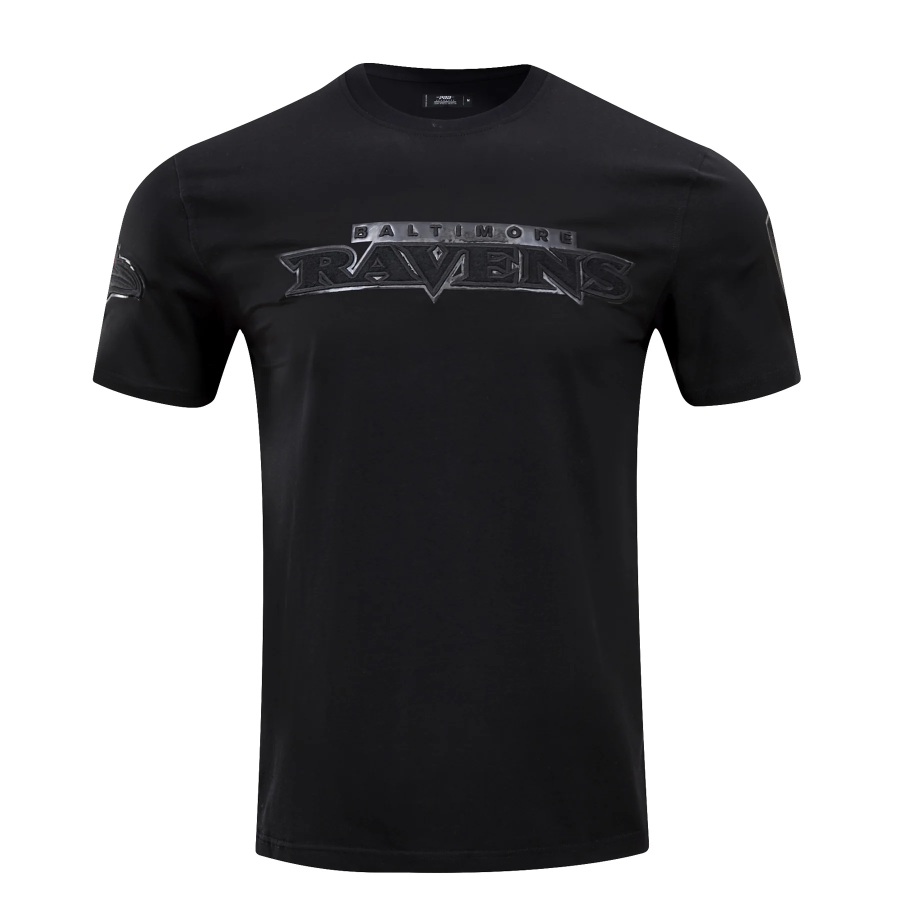 NFL BALTIMORE RAVENS TRIPLE BLACK LOGO PRO TEAM MEN'S TEE (TRIPLE BLACK)