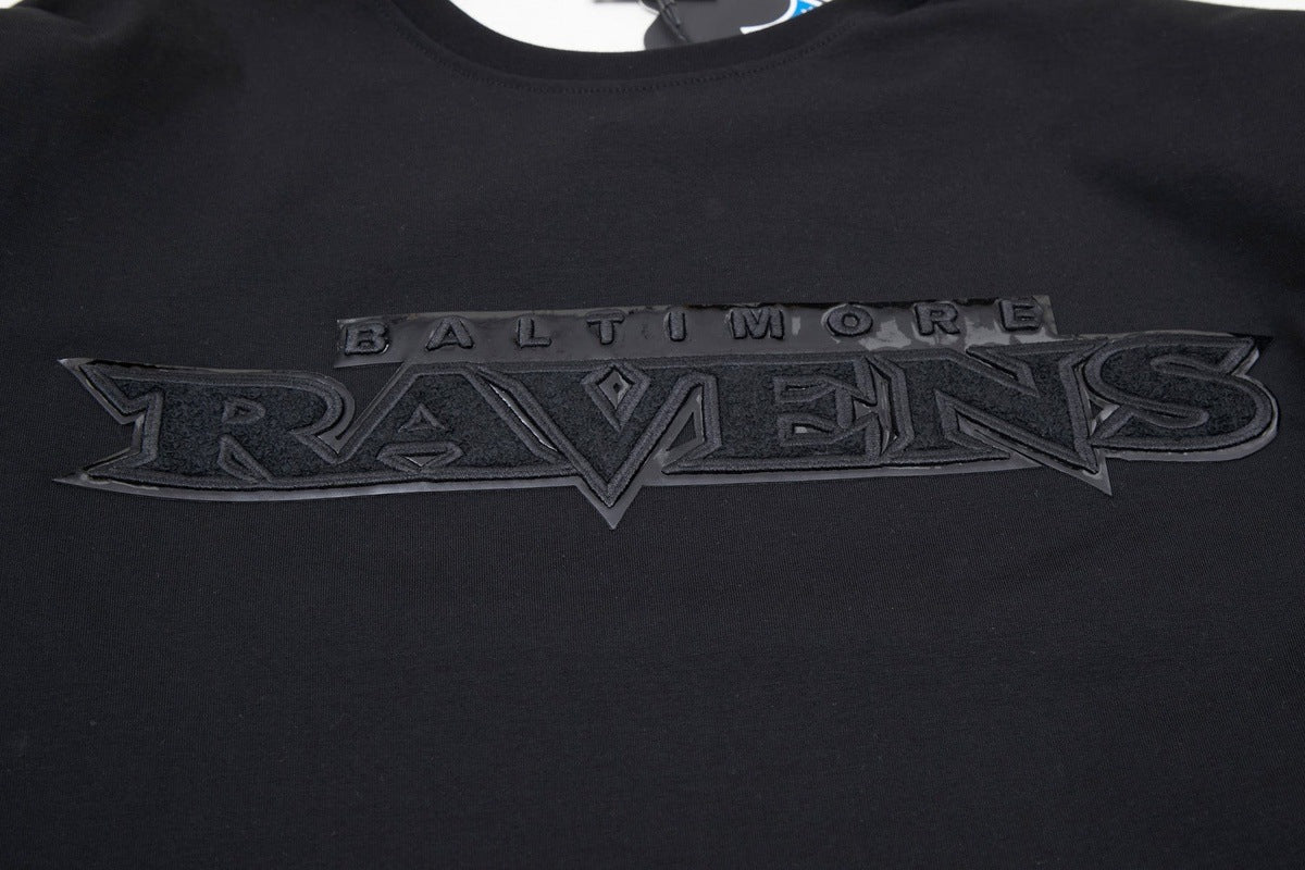 NFL BALTIMORE RAVENS TRIPLE BLACK LOGO PRO TEAM MEN'S TEE (TRIPLE BLACK) - Image 6