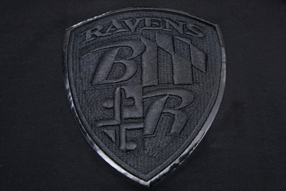 NFL BALTIMORE RAVENS TRIPLE BLACK LOGO PRO TEAM MEN'S TEE (TRIPLE BLACK) - Image 8