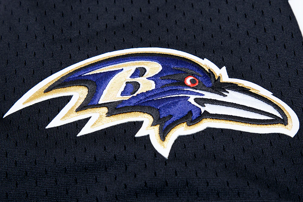 NFL BALTIMORE RAVENS LAMAR JACKSON #8 MEN'S MESH BUTTON DOWN SHIRT (BLACK) - Image 6