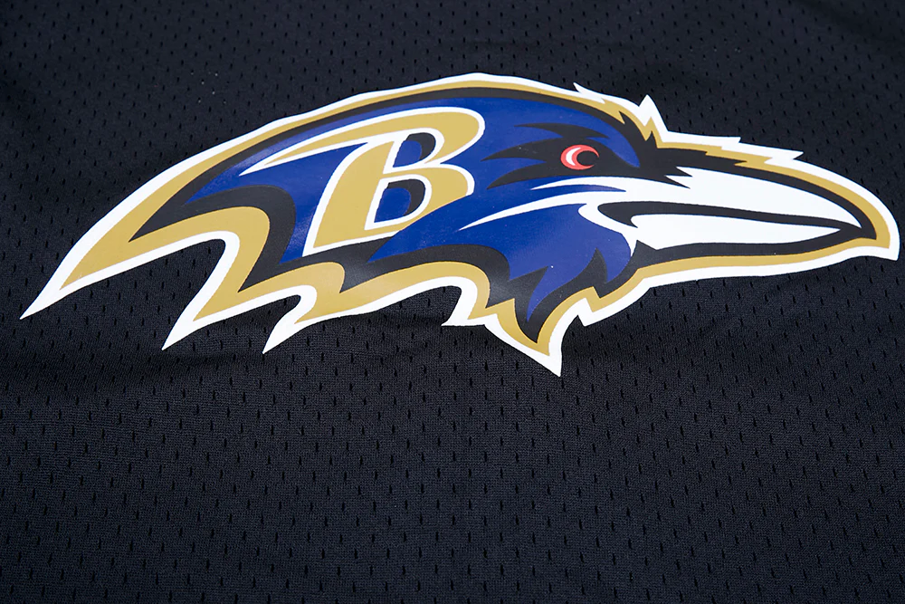 NFL BALTIMORE RAVENS LAMAR JACKSON #8 MEN'S MESH BUTTON DOWN SHIRT (BLACK) - Image 8
