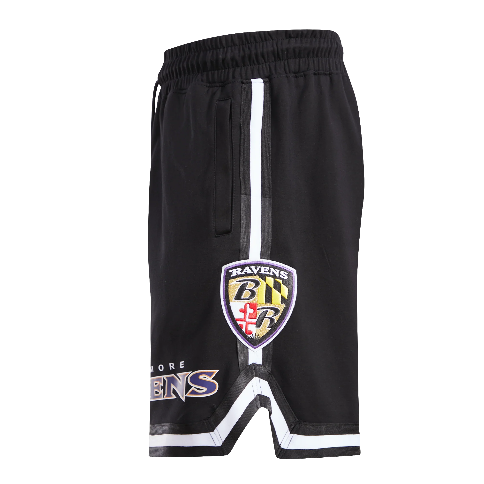 NFL BALTIMORE RAVENS CLASSIC CHENILLE MEN'S ATHLETIC SHORT (BLACK) - Image 4