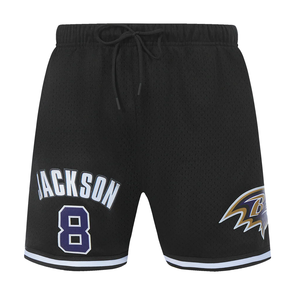 NFL BALTIMORE RAVENS LAMAR JACKSON #8 MESH MEN'S SHORT (BLACK) - Image 2