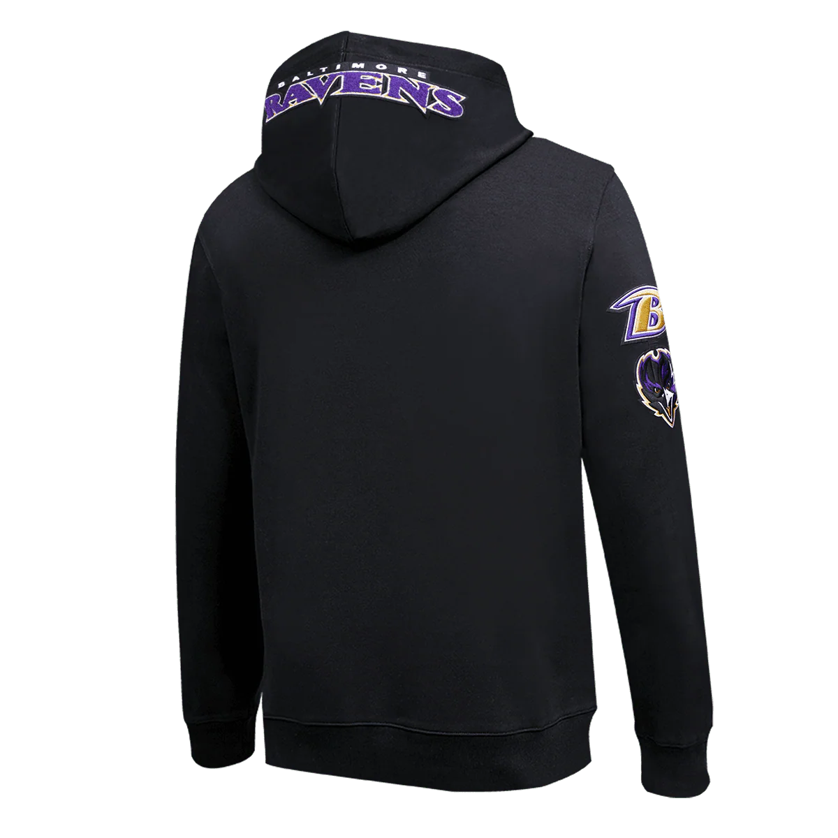 NFL BALTIMORE RAVENS CLASSIC CHENILLE MEN'S PULLOVER HOODIE (BLACK) - Image 2