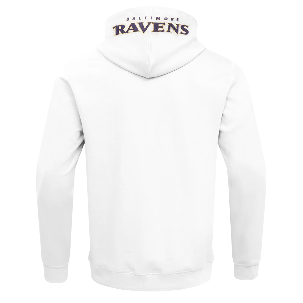 NFL BALTIMORE RAVENS CLASSIC CHENILLE DK FULL ZIP PULLOVER HOODIE (WHITE) - Image 3