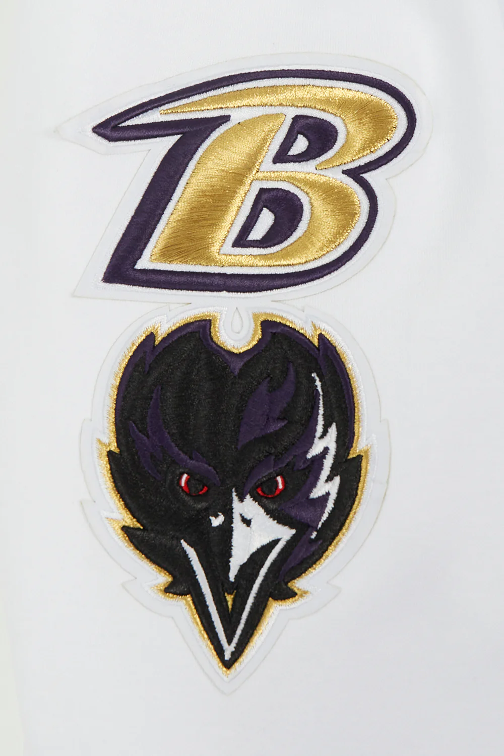 NFL BALTIMORE RAVENS CLASSIC CHENILLE DK FULL ZIP PULLOVER HOODIE (WHITE) - Image 6