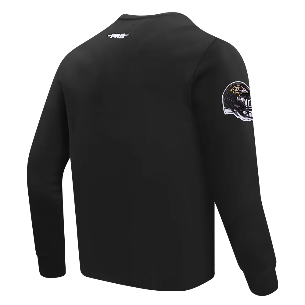 NFL BALTIMORE RAVENS OLD ENGLISH MEN'S CREWNECK (BLACK) - Image 3