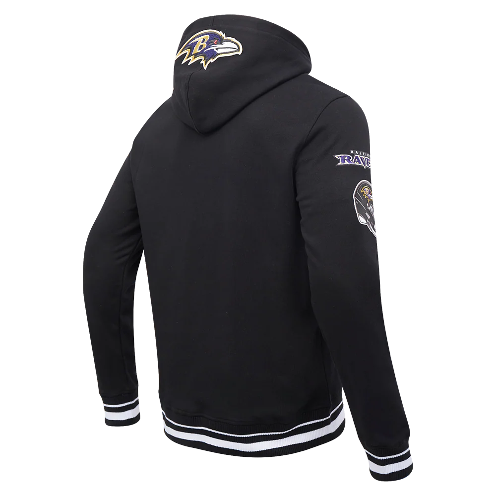 NFL BALTIMORE RAVENS MASHUP MEN'S MASHUP MEN'S RIB PULLOVER HOODIE (BLACK) - Image 3