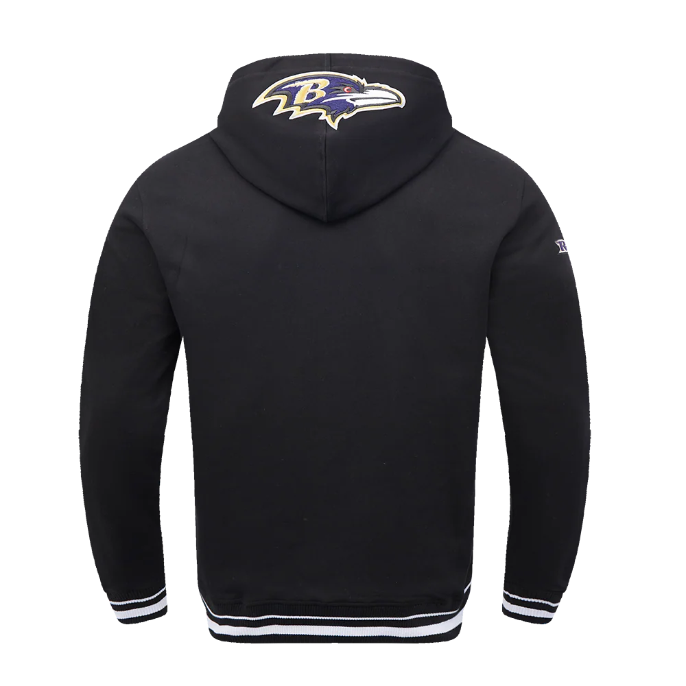 NFL BALTIMORE RAVENS MASHUP MEN'S MASHUP MEN'S RIB PULLOVER HOODIE (BLACK) - Image 4