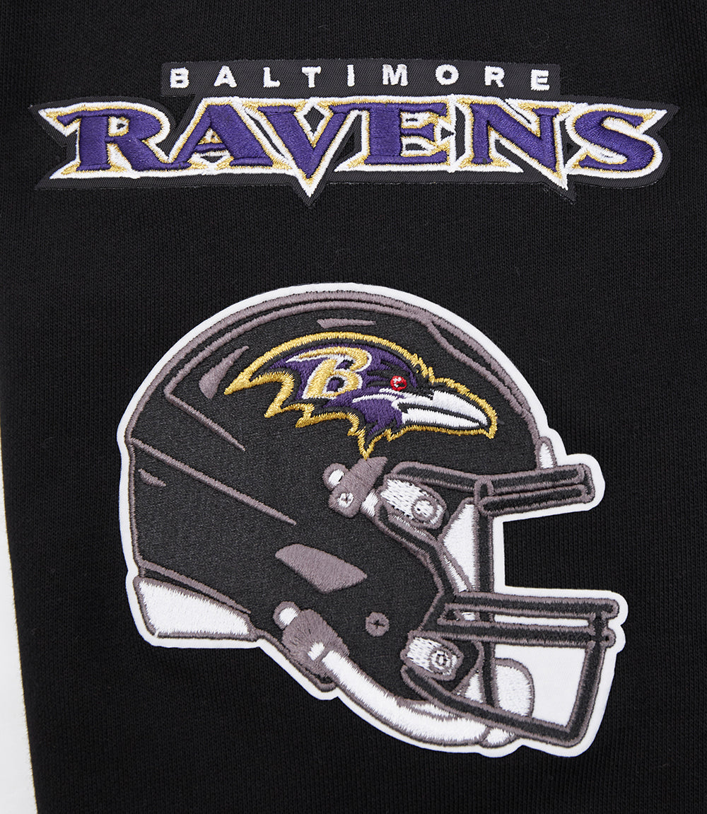 NFL BALTIMORE RAVENS MASHUP MEN'S MASHUP MEN'S RIB PULLOVER HOODIE (BLACK) - Image 6