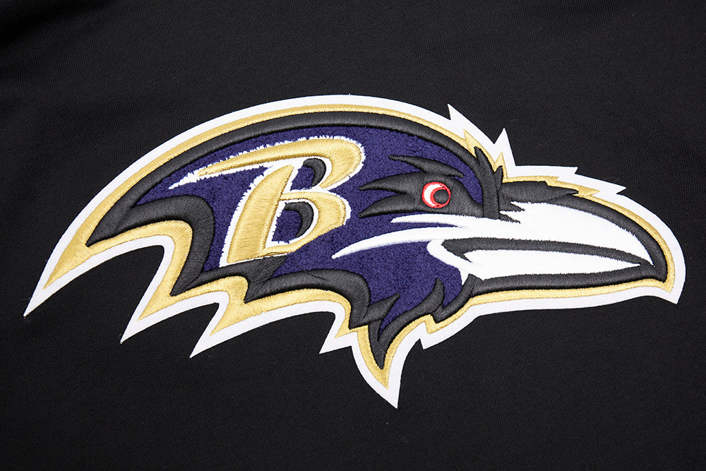 NFL BALTIMORE RAVENS MASHUP MEN'S MASHUP MEN'S RIB PULLOVER HOODIE (BLACK) - Image 7