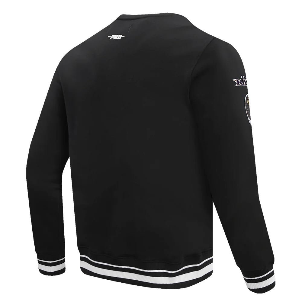 NFL BALTIMORE RAVENS MASHUP MEN'S RIB CREWNECK (BLACK) - Image 4