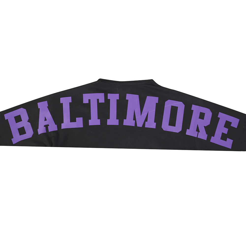 NFL BALTIMORE RAVENS WINGSPAN MEN'S DROP SHOULDER FLC PO HOODIE (BLACK) - Image 8