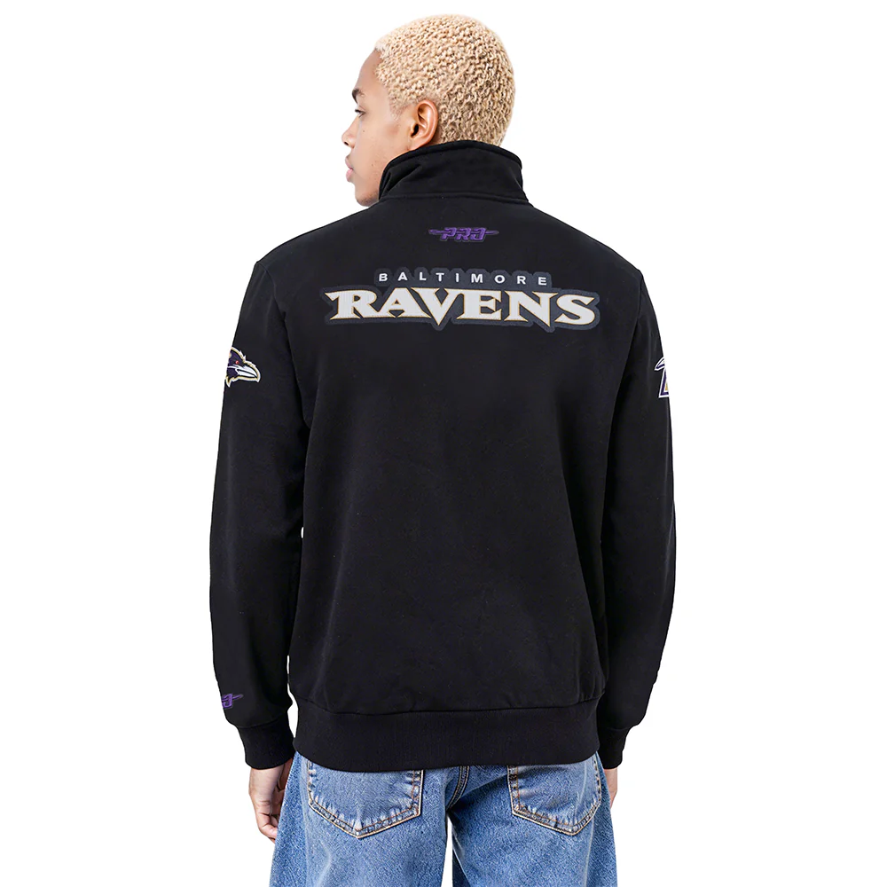 NFL BALTIMORE RAVENS CITY ARCH MEN'S FLC 1/4 ZIP (BLACK) - Image 2