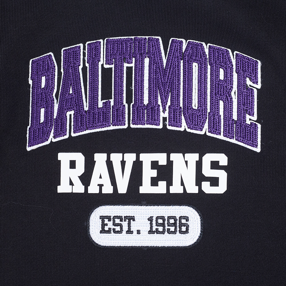 NFL BALTIMORE RAVENS CITY ARCH MEN'S FLC 1/4 ZIP (BLACK) - Image 7