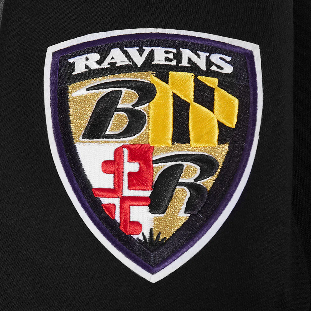 NFL BALTIMORE RAVENS LAMAR JACKSON #8 CLASSIC PNN MEN'S DK PO HOODIE (BLACK) - Image 5
