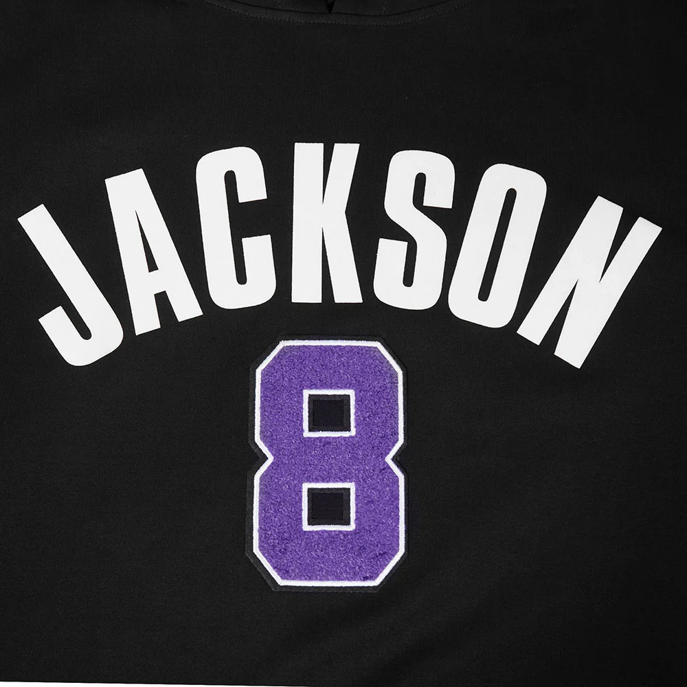 NFL BALTIMORE RAVENS LAMAR JACKSON #8 CLASSIC PNN MEN'S DK PO HOODIE (BLACK) - Image 7