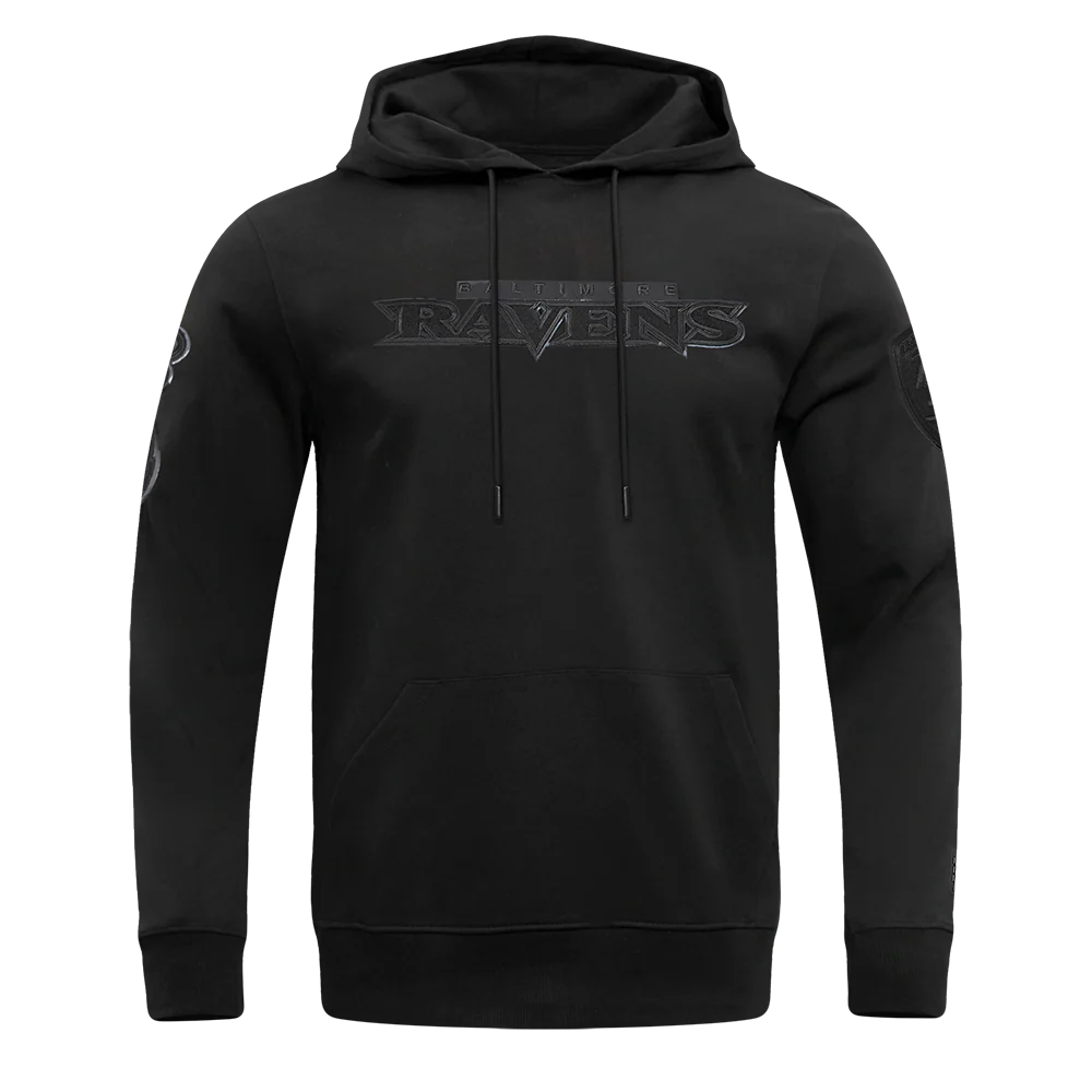 NFL BALTIMORE RAVENS TRIPLE BLACK LOGO HOODIE (TRIPLE BLACK)