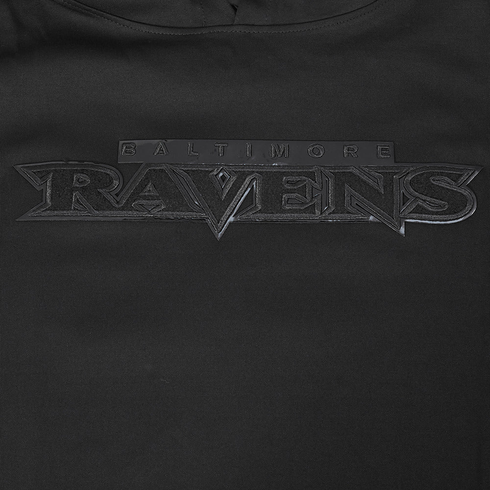 NFL BALTIMORE RAVENS TRIPLE BLACK LOGO HOODIE (TRIPLE BLACK) - Image 5