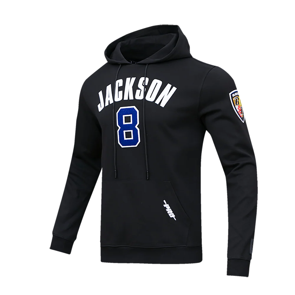 NFL BALTIMORE RAVENS LAMAR JACKSON #8 MEN'S PULLOVER HOODIE (BLACK) - Image 2