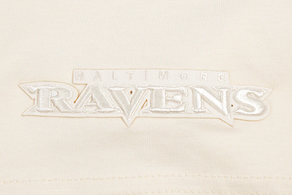 NFL BALTIMORE RAVENS NEUTRAL MEN'S DROP SHOULDER PULLOVER HOODIE (EGGSHELL) - Image 6