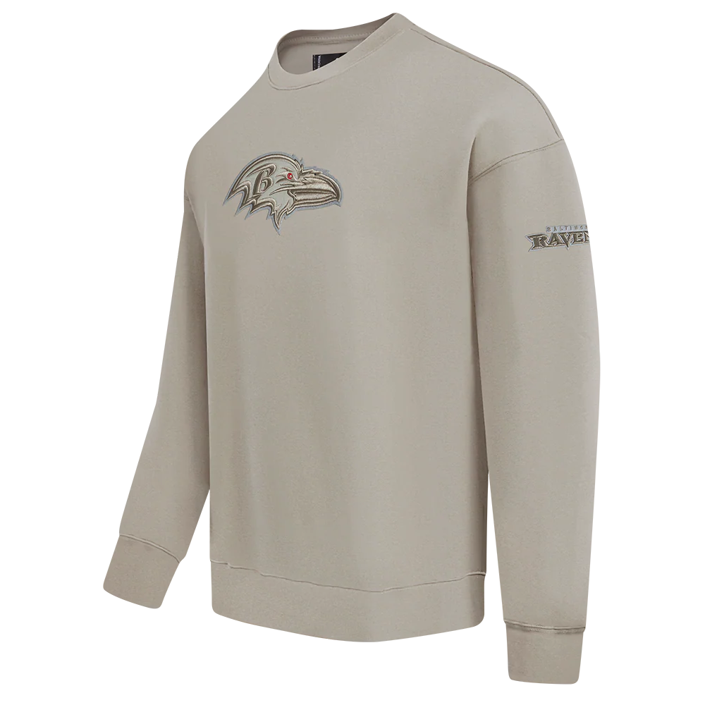 NFL BALTIMORE RAVENS NEUTRAL DROP SHOULDER CREWNECK (TAUPE) - Image 2