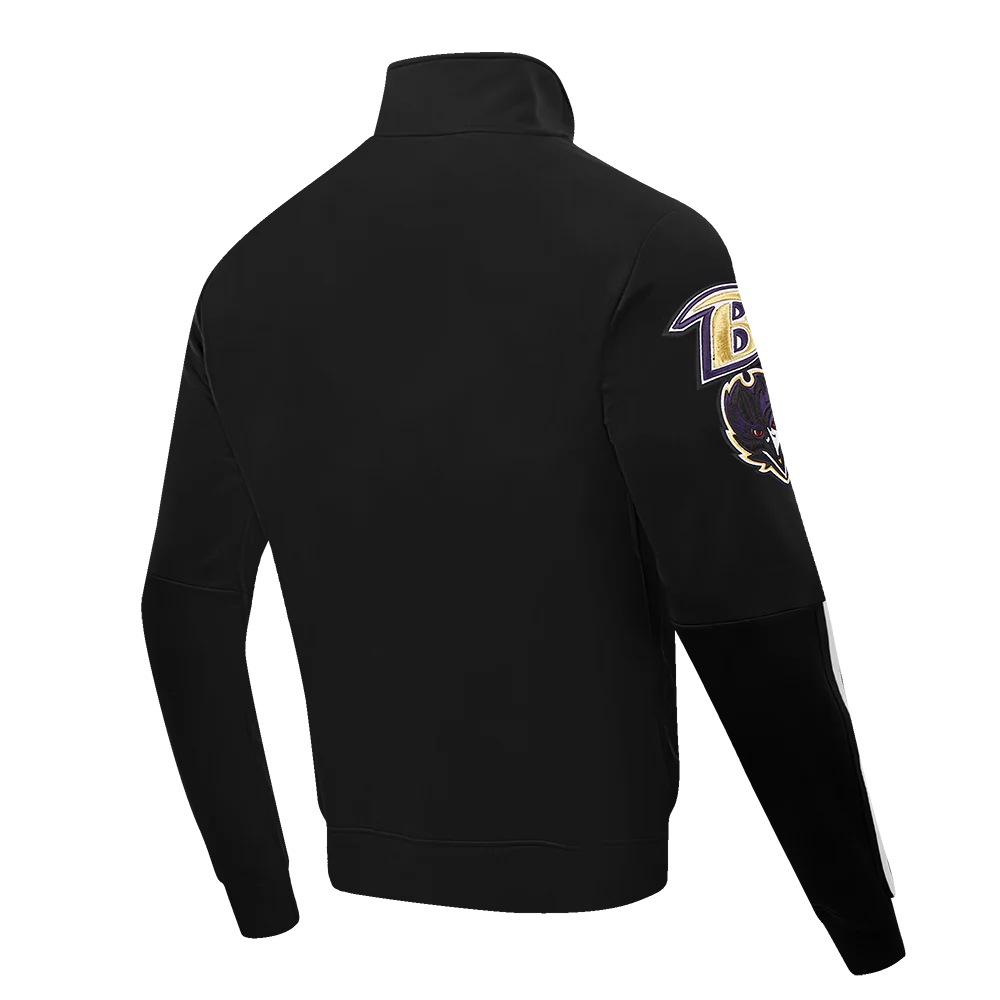 NFL BALTIMORE RAVENS CLASSIC TRACK MEN'S TRACK JACKET (BLACK) - Image 4