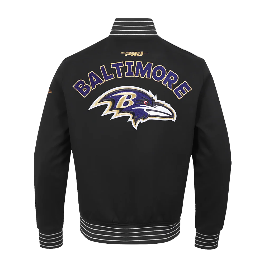 NFL BALTIMORE RAVENS PRO GAME DAY MEN'S DBL KNIT JACKET (BLACK/SILVER/WHITE) - Image 3