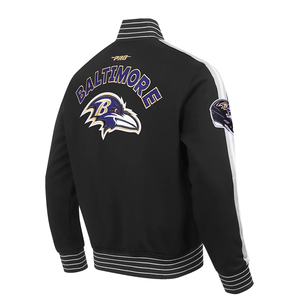 NFL BALTIMORE RAVENS PRO GAME DAY MEN'S DBL KNIT JACKET (BLACK/SILVER/WHITE) - Image 4